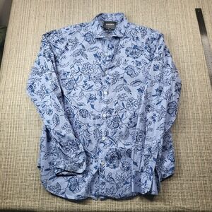 Bonobos Shirt Mens Medium‎ Blue Floral Long Sleeve Button Front Casual Cotton